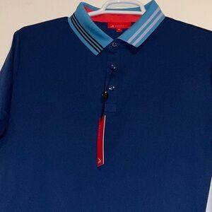 REDVANLY GOLF PERFORMANCE HARLEY MAZARINE BLUE CONTRASTING COLLAR POLO XL NWT